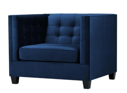 Blue he Chesterfield Armchair Living room Textile Fabric Blue Creative Furniture Modern